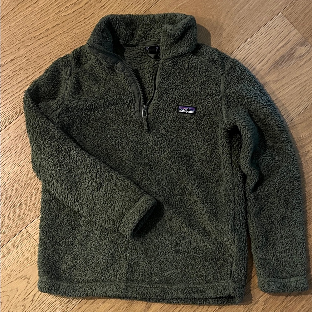Patagonia Kids Olive Green Fleece Pullover